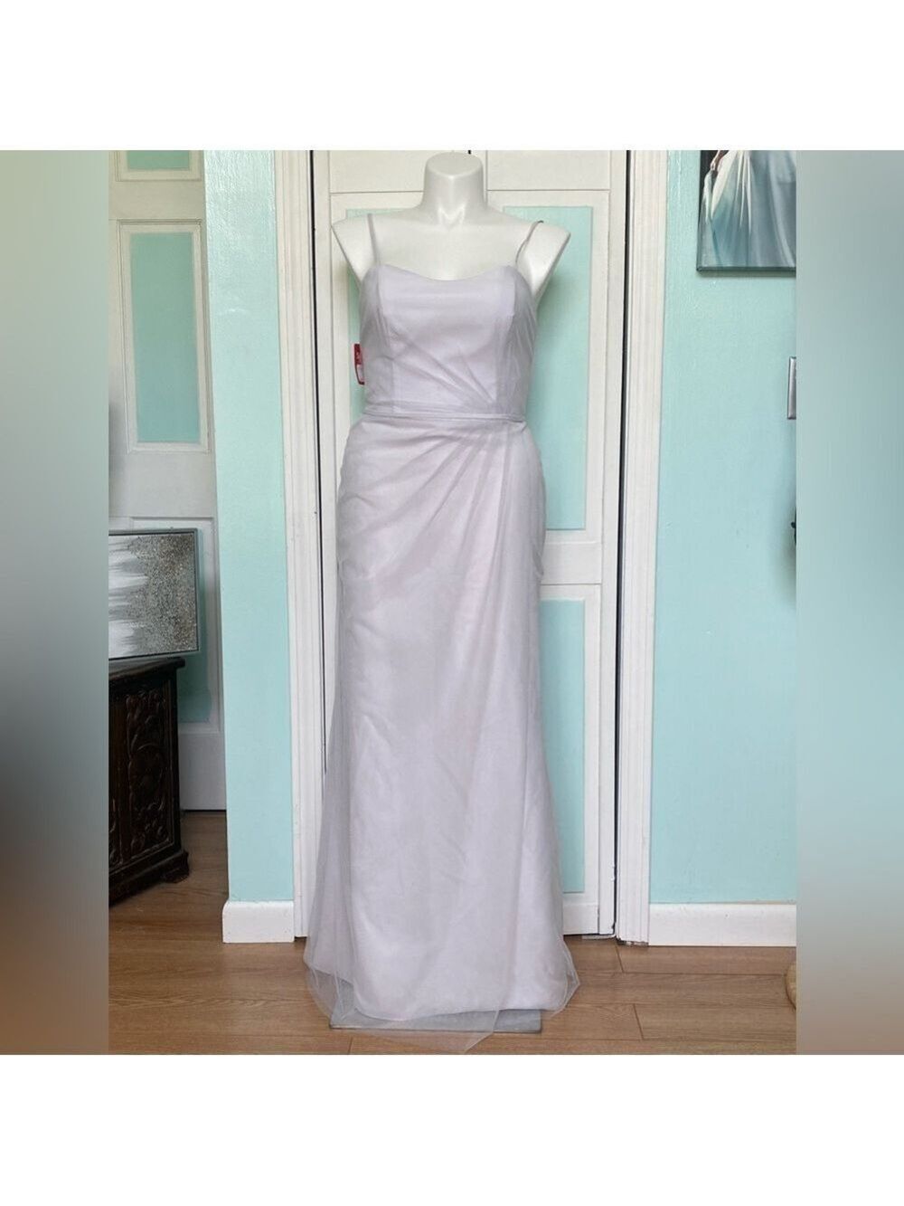 Light Gray Mother of bride groom bridesmaid wedding elopement dress gown Size 12